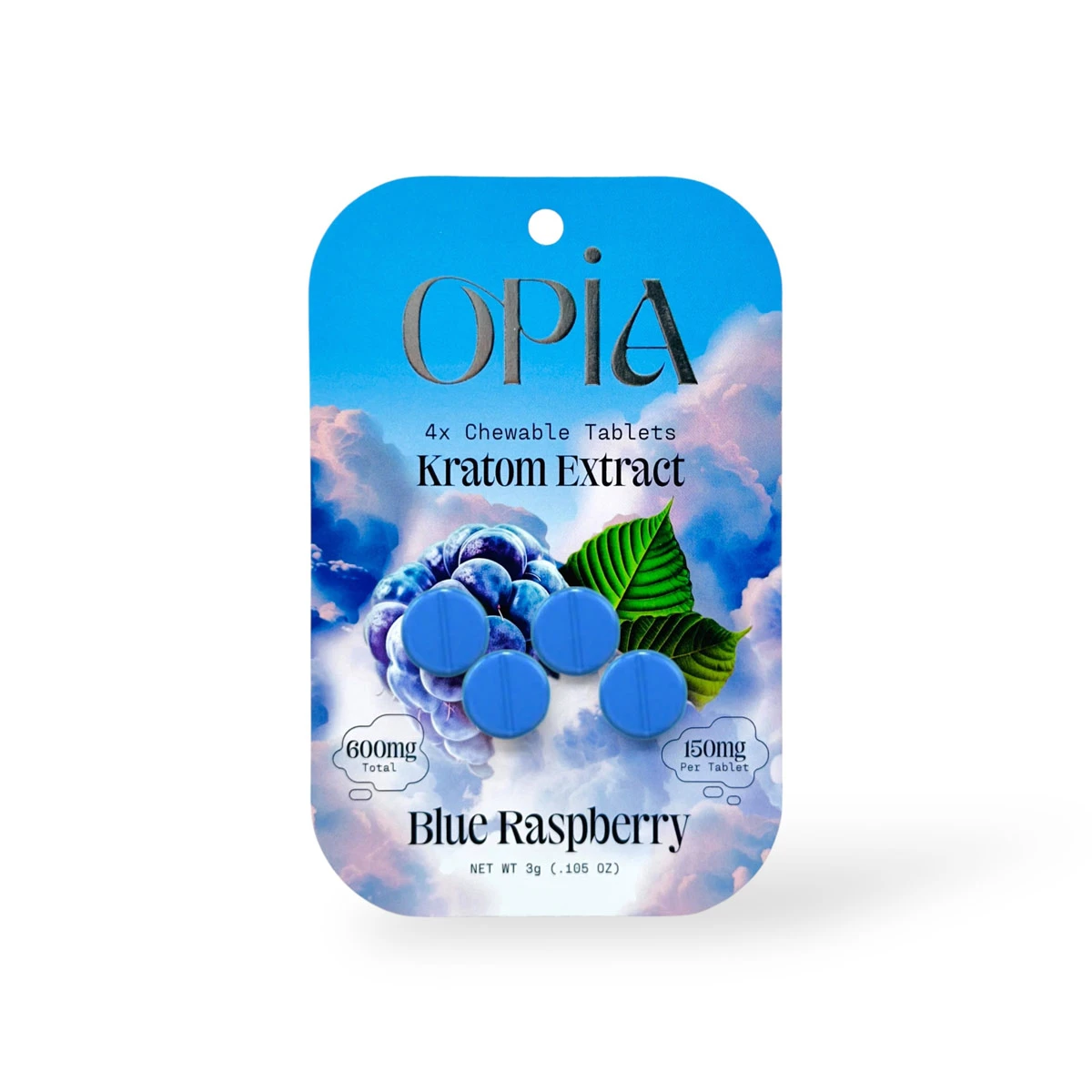 opia kratom extract chewable tablets blue raspberry 150mg per tablet 4ct 51884 opia kratom extract chewable tablets blue raspberry 150mg per tablet 4ct 51884