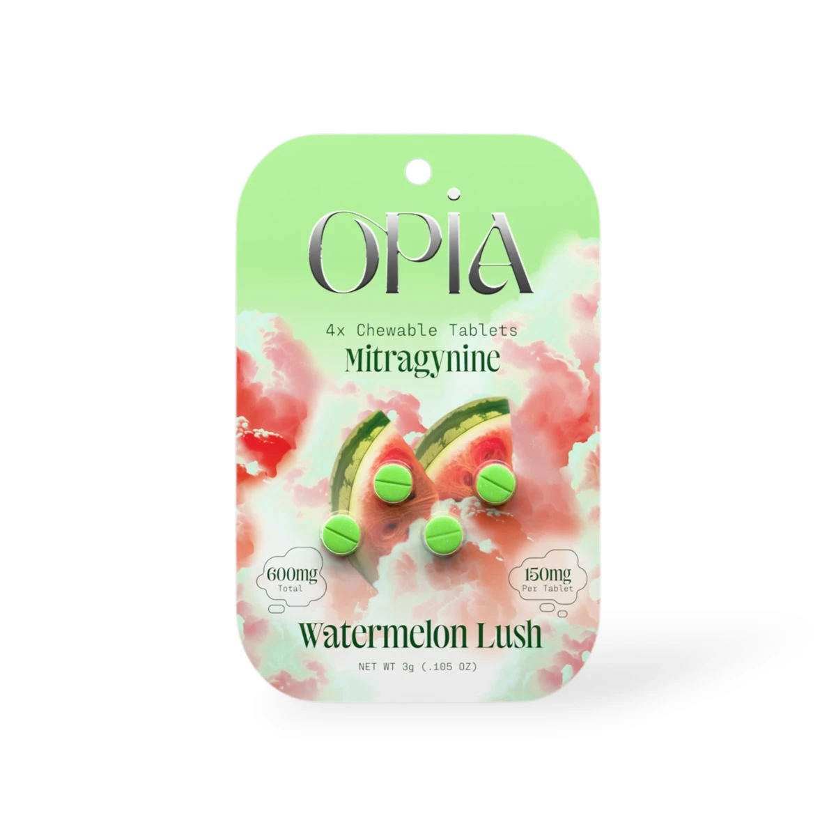 opia mitragynine 150mg watermelon lush chewable tablets 4ct 55522 opia mitragynine 150mg watermelon lush chewable tablets 4ct 55522