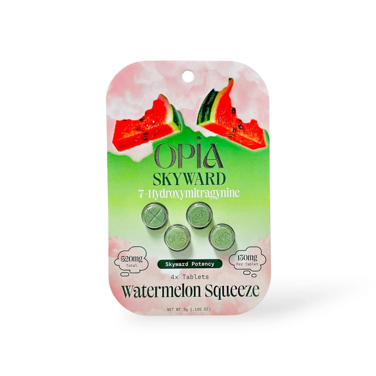 Home opia skyward 7 hydroxymitragynine watermelon squeeze chewable 130mg tablet 4ct 39727
