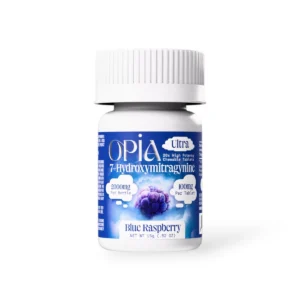 opia ultra 7 hydroxymitragynine blue raspberry chewable tablet 100mg 20ct 17116